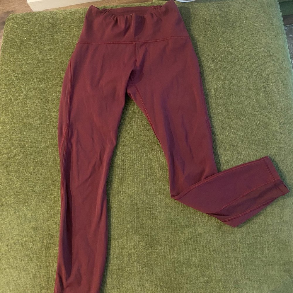 Lululemon  Red-Merlot Pants with Mesh on the Calves